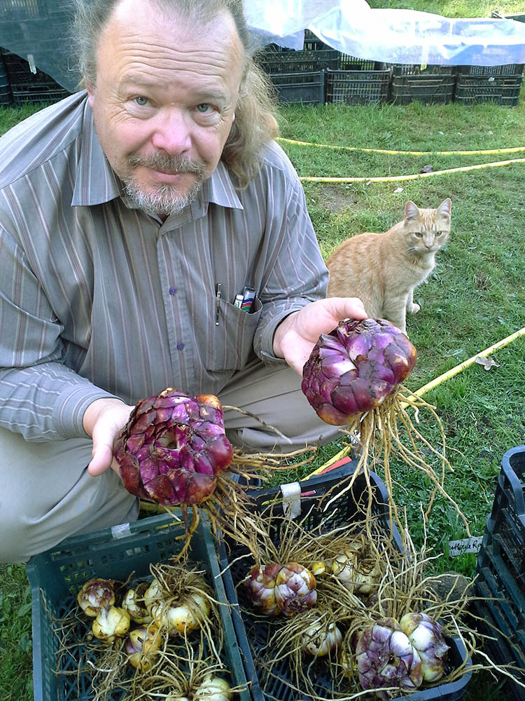 Guntis Grants ar liliju sīpoliem